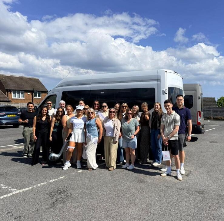 A hen party group travelling to Liverpool for the weekend by minibus hire with driver